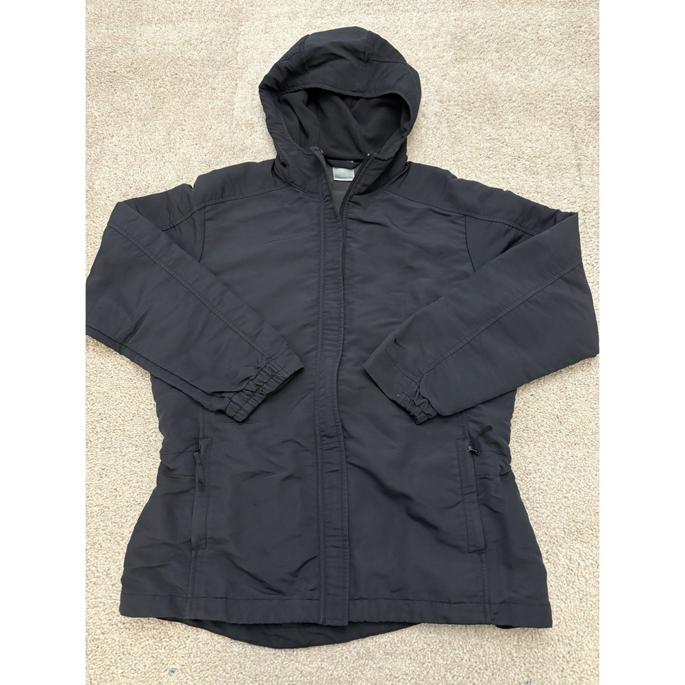 VTG Y2K Nike Silver Tag Women's Full Zip Black Jacket Hooded Adjustable Waist M